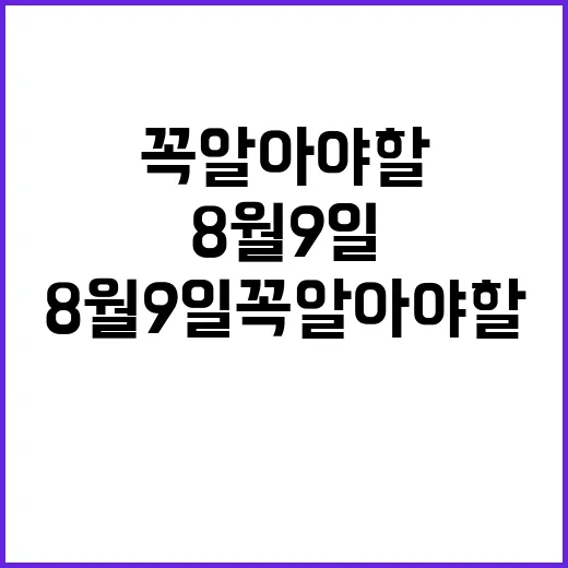 뉴스현장 8월 9일…