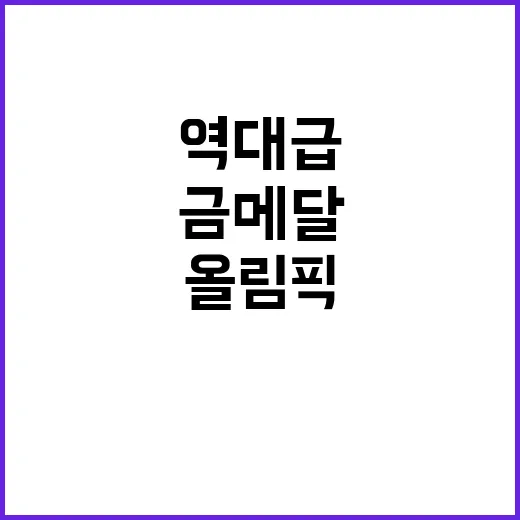 역대급 성과 올림픽…