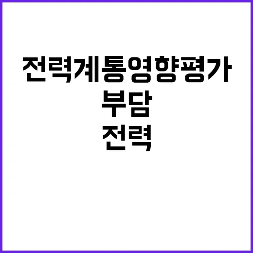 전력계통영향평가 민간 부담 사실은 이렇습니다!