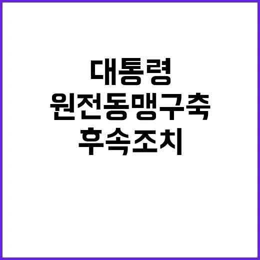 원전동맹 구축 윤 대통령 후속조치 강력 지시!