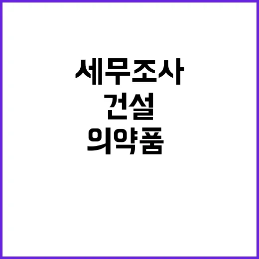 국세청 의약품·건설업체 47곳 세무조사 완료!