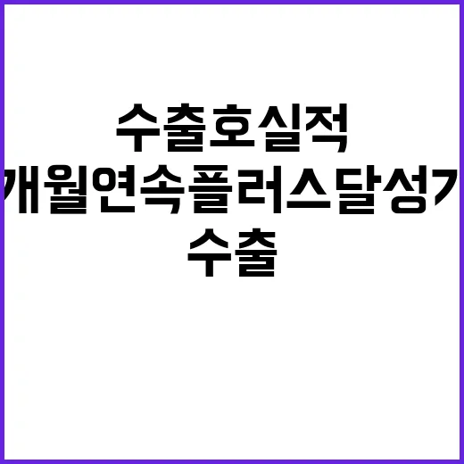 수출 호실적 12개월 연속 플러스 달성 기대!