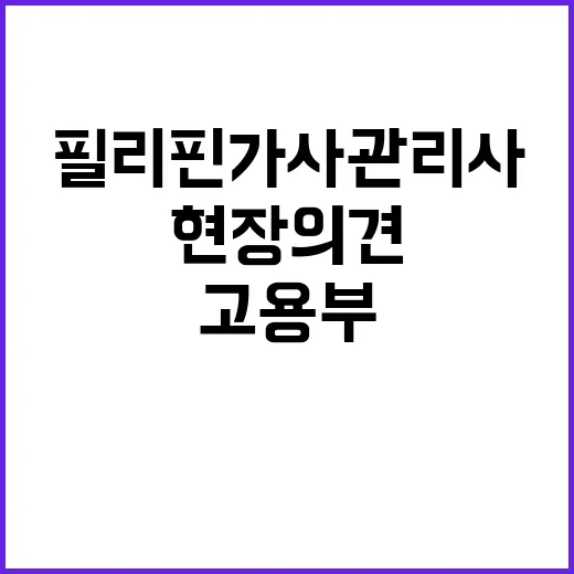 고용부 필리핀 가사…