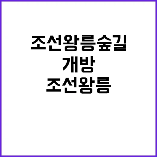 조선왕릉 숲길 10월 1일 개방 상세 확인!