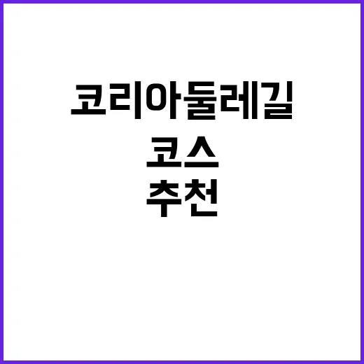 코리아둘레길 추천 코스 놀라운 4가지 선택!