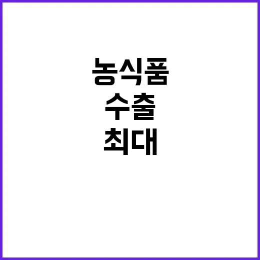 농식품 수출 최대 실적 73억 750만 달러!