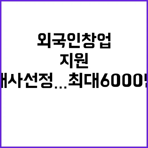 지원 외국인 창업 10개 사 선정…최대 6000만 원!