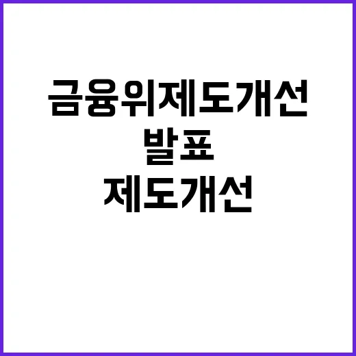 금융위 제도개선 사…