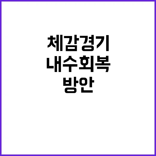 체감경기 내수회복 …