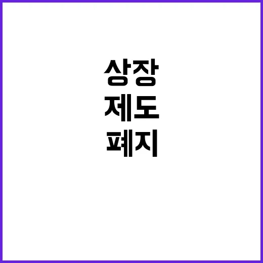 상장폐지 제도 금융…