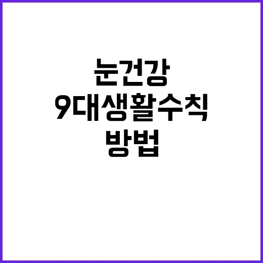 눈 건강 9대 생활…