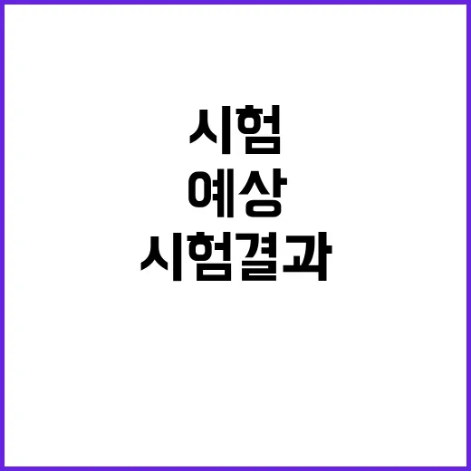 시험 결과 당신이 …