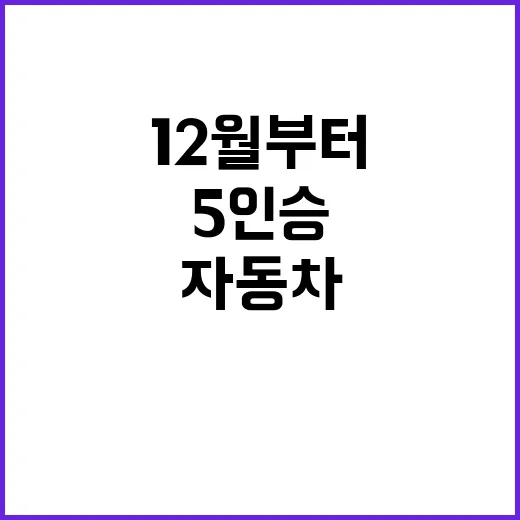 소화기 설치 의무화 12월부터 모든 5인승 자동차!