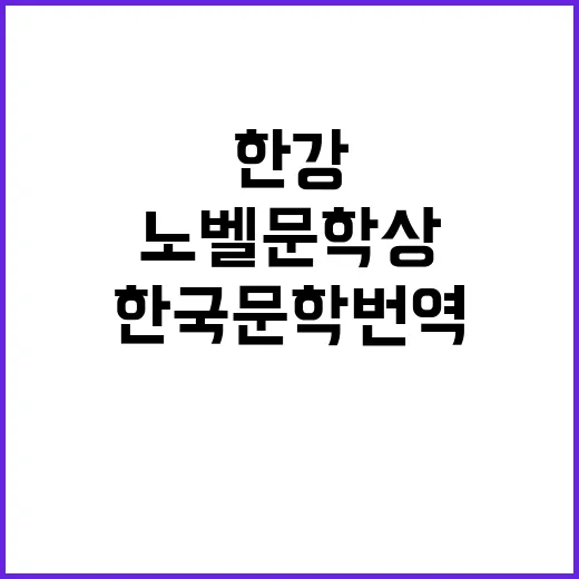 한강 노벨문학상 기념 행사로 한국 문학 번역 제공!