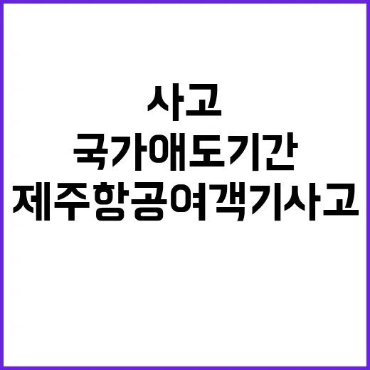 제주항공 여객기 사고 국가 애도 기간 국민의 마음