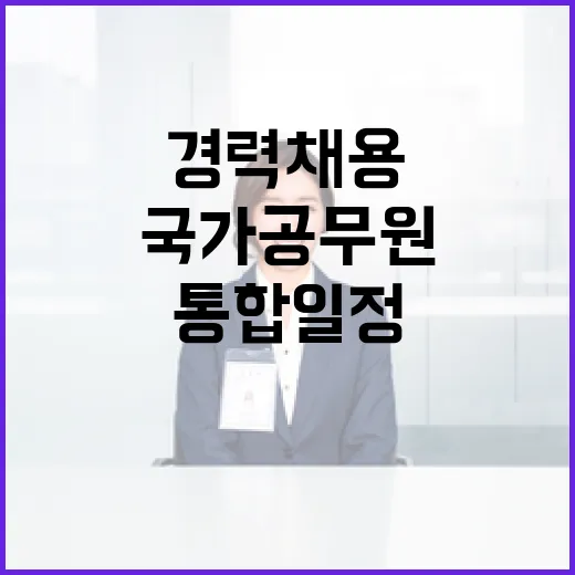 경력채용 2093명 국가공무원 통합 일정 최초 공개!