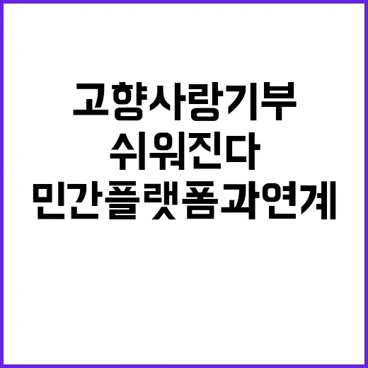 고향사랑기부, 민간…