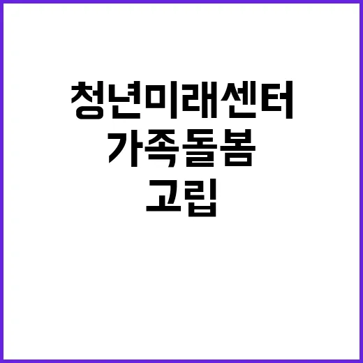 청년미래센터 가족돌봄과 고립청년 지원 시작!