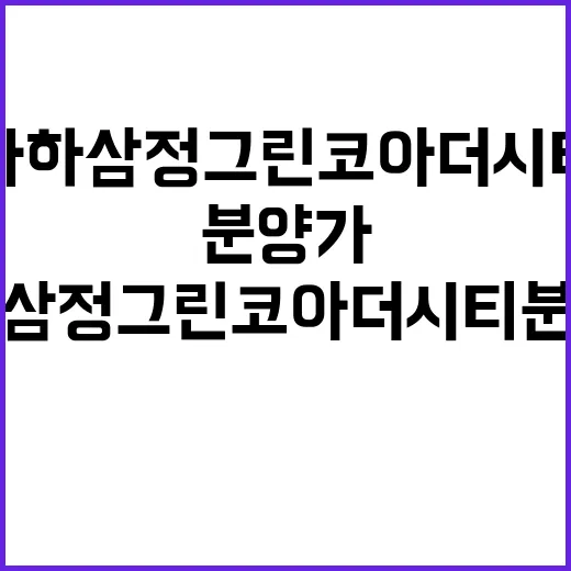 사하 삼정그린코아 더시티 분양가 재당첨제한 결과는?