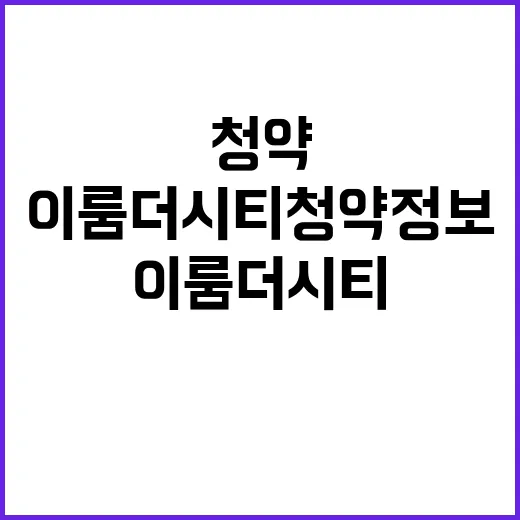 이룸 더 시티 청약…