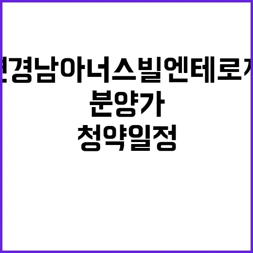 서면경남아너스빌엔테로까사 청약 일정과 분양가 공개!