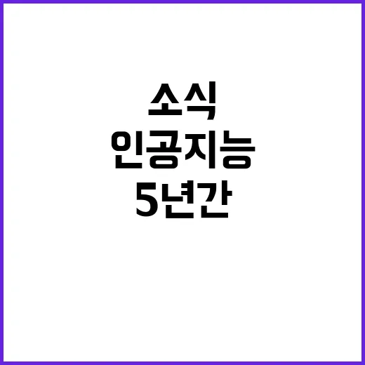 인공지능 5년간 30조 원 투자 소식 공개!