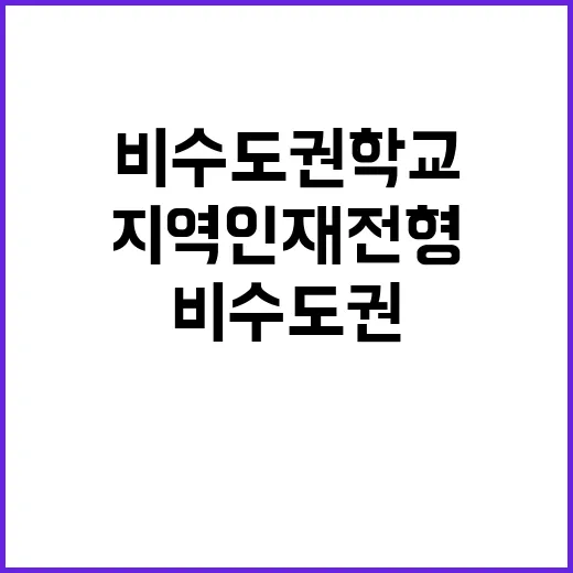 지역인재 전형 비수도권 학교 출신 필수!