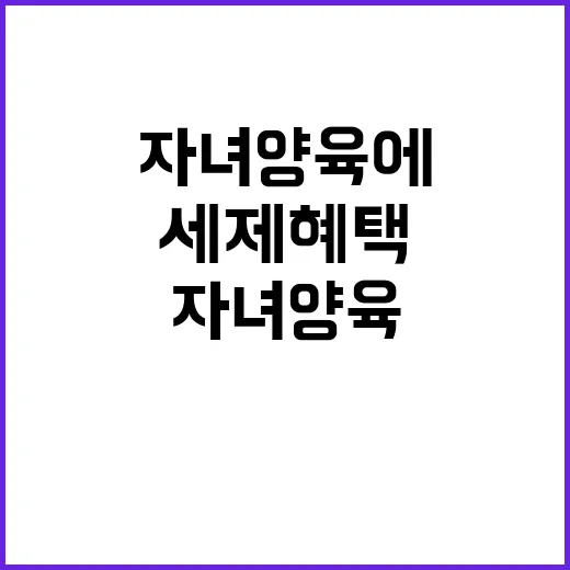 세제혜택 자녀 양육…