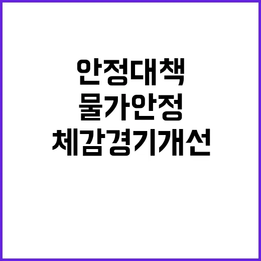 물가안정 대책 추석에 체감경기 개선 기대!