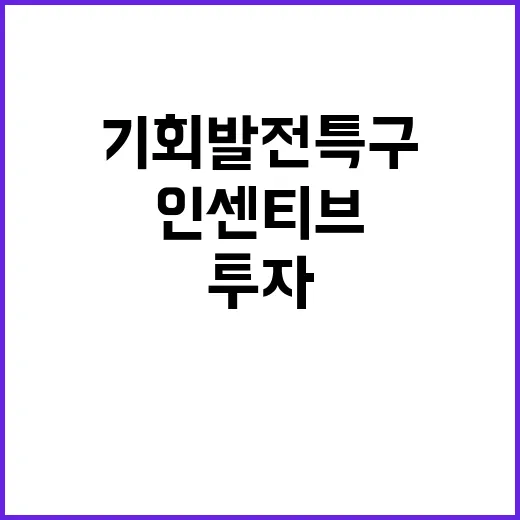 기회발전특구 신규투…