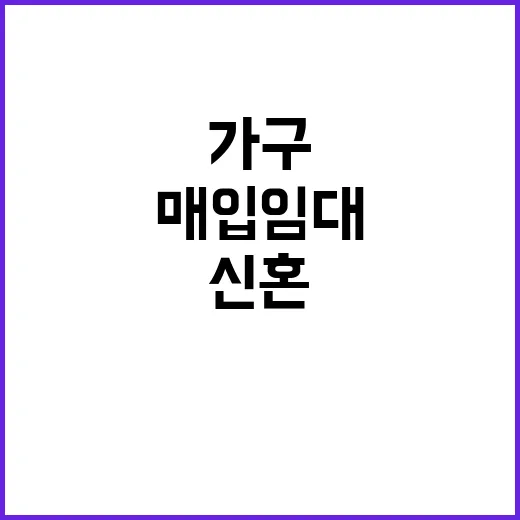 신혼·출산가구 매입임대 6만 가구 확대 소식!