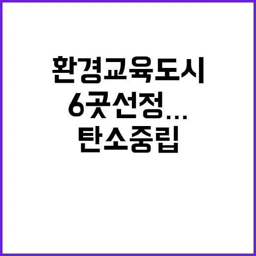 환경교육도시 충북 등 6곳 선정…탄소중립 기여!