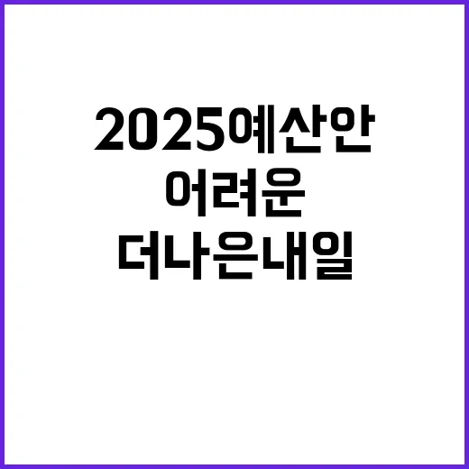 2025 예산안 어려운 이웃의 더 나은 내일!