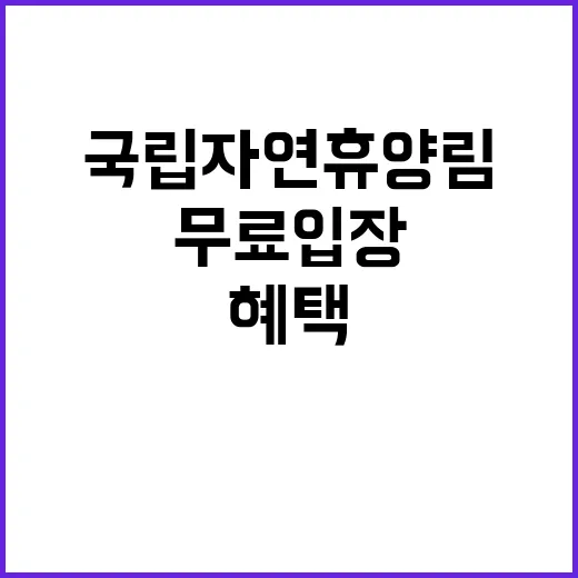 국립자연휴양림 이달…