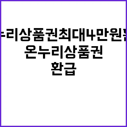 온누리상품권 최대 4만원 환급 놓치지 마세요!