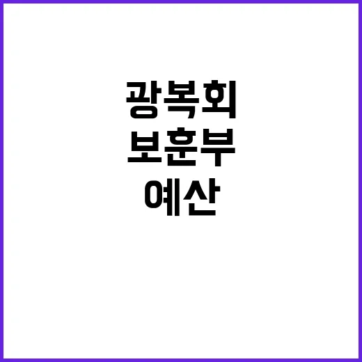 광복회 지원 예산 …