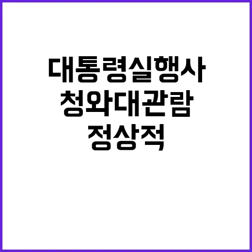 “대통령실 행사 청와대 관람 정상적 진행 사실은?”