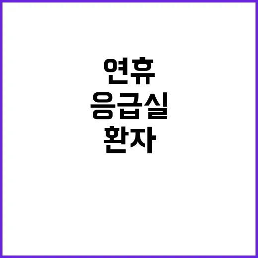 연휴 응급실 중증환…