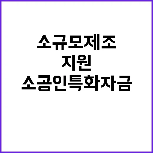 소공인 특화자금 소규모 제조업체 지원 방법 공개!