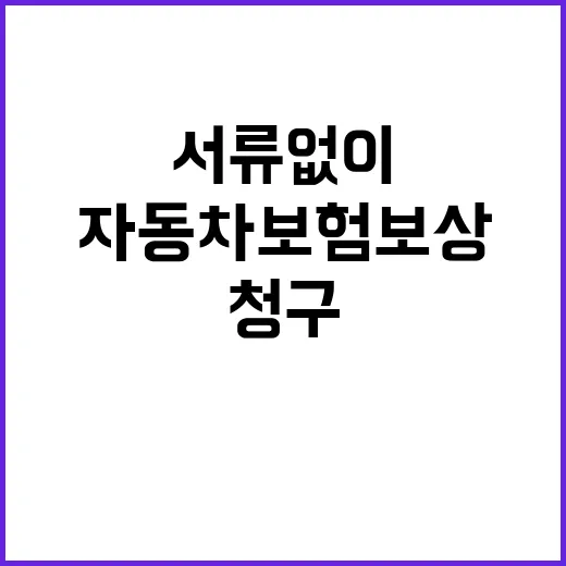 자동차보험 보상 서류 없이 간편하게 청구 가능!