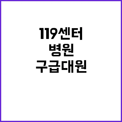 구급대원 119센터 병원 선정 비밀 공개!