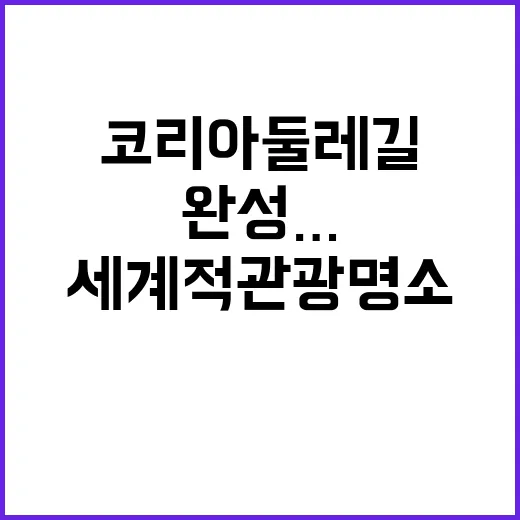 코리아둘레길 완성… 세계적 관광명소의 탄생!