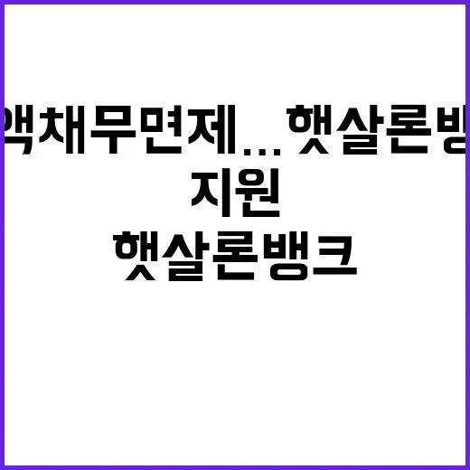 소액채무 면제…햇살…