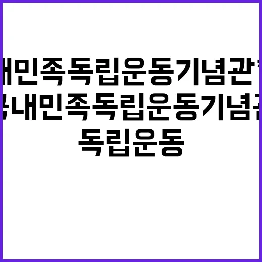 ‘국내민족독립운동기념관’ 건립 진짜 이야기 공개!