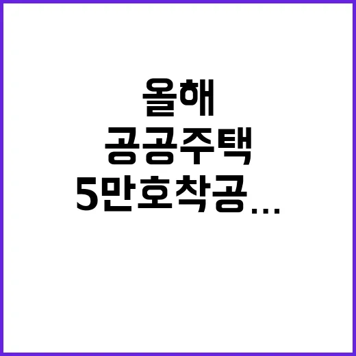 공공주택 올해 5만…