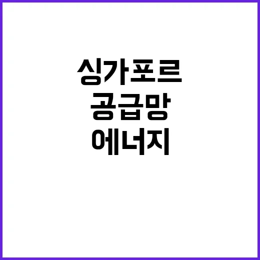 한싱가포르 공급망 혁신과 에너지 협력의 새로운 시대!