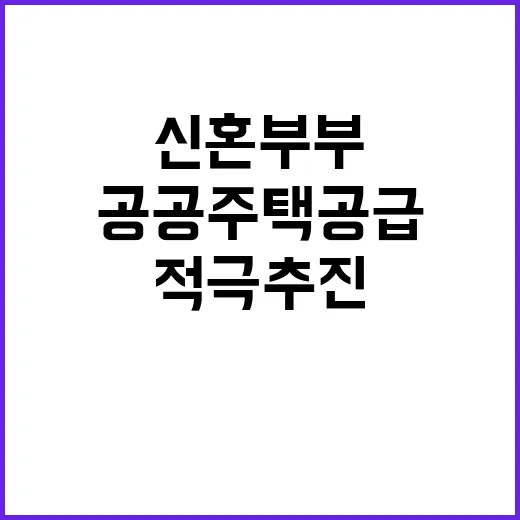 신혼부부 공공주택 공급 적극 추진 중이라는 사실!