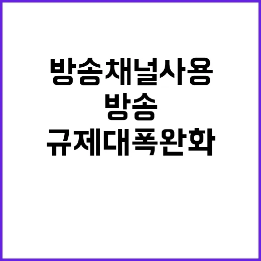 등록서 신고제 방송채널 사용 규제 대폭 완화!