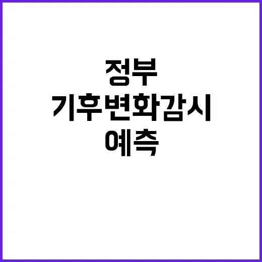 기후변화 감시 정부의 역할 변화와 예측 방법!