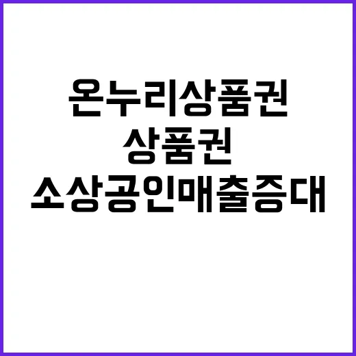 온누리상품권 소상공인 매출 증대의 비밀 공개!